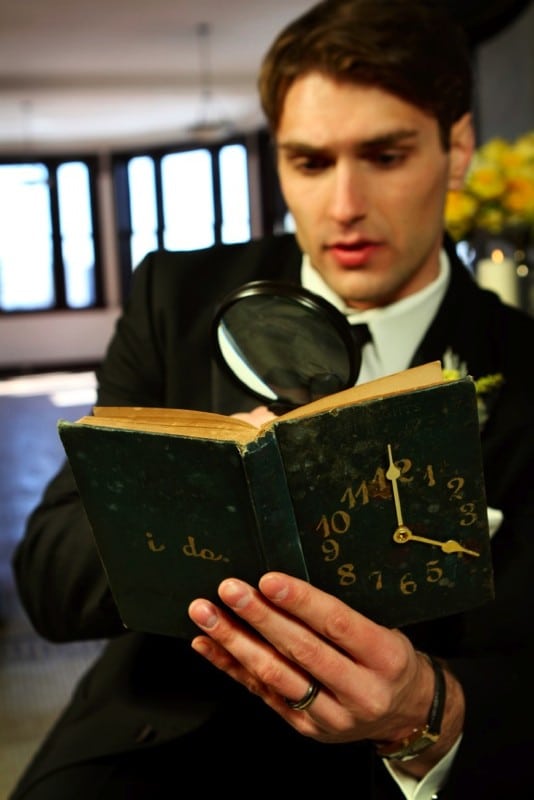 DIY Vintage Book Table Number as seen on Hill City Bride Wedding Blog