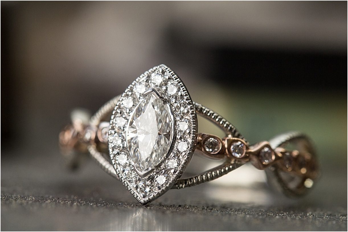 Vintage Rings Diamond Marquis Engagement Ring | Custom Rings | Hill City Bride