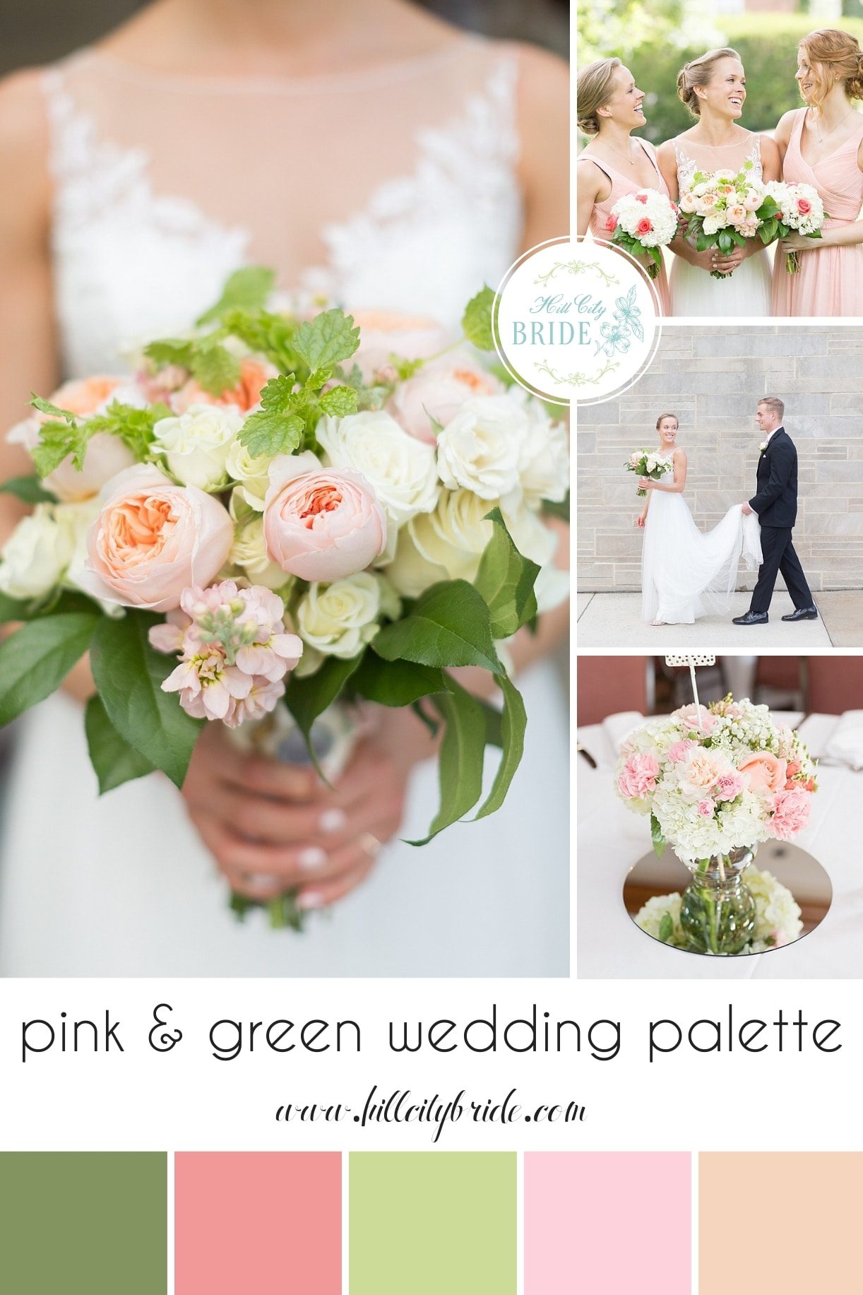 Pink and Green Wedding Color Palette
