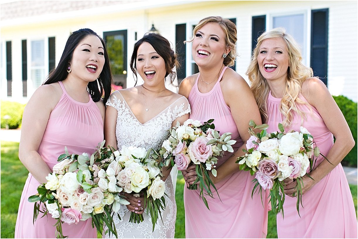Pink Backyard Wedding in Virginia Bridesmaids