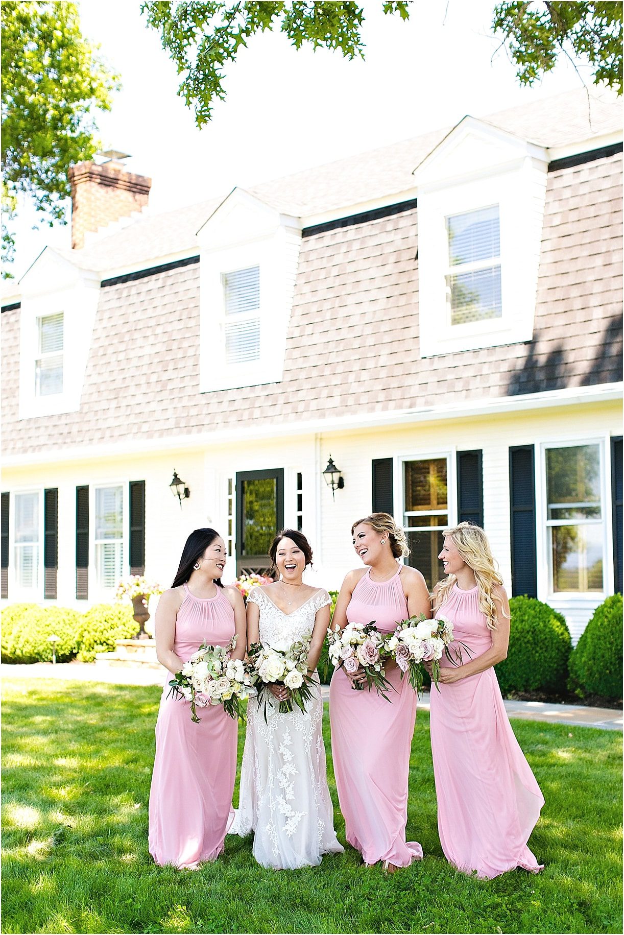 Pink Backyard Wedding in Virginia Bridesmaids