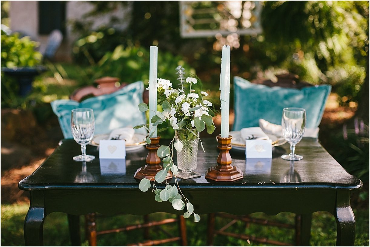 Art Deco Wedding Styled Shoot as seen on Hill City Bride Virginia Blog - gold, aqua, white, greenery, sweetheart table
