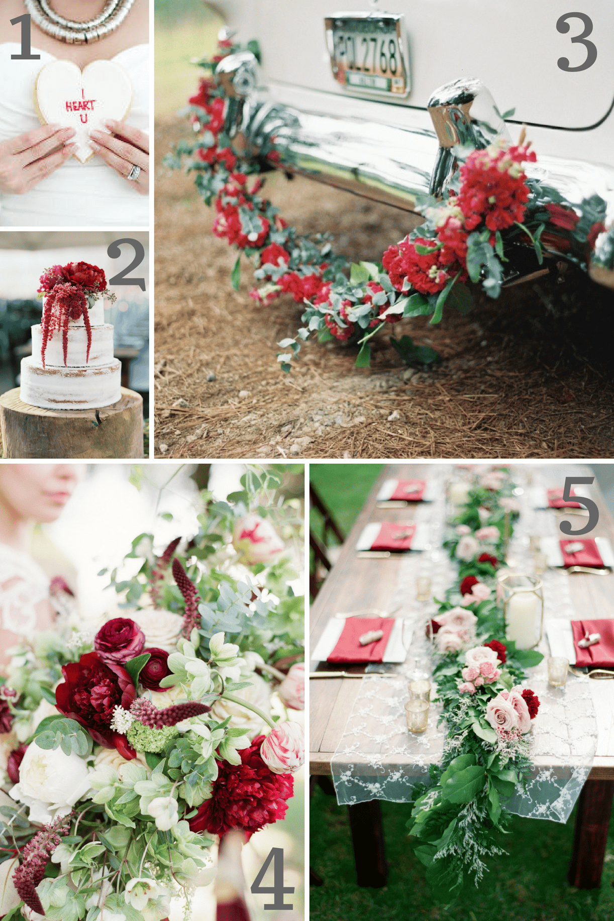 Red Wedding Inspiration as seen on Hill City Bride