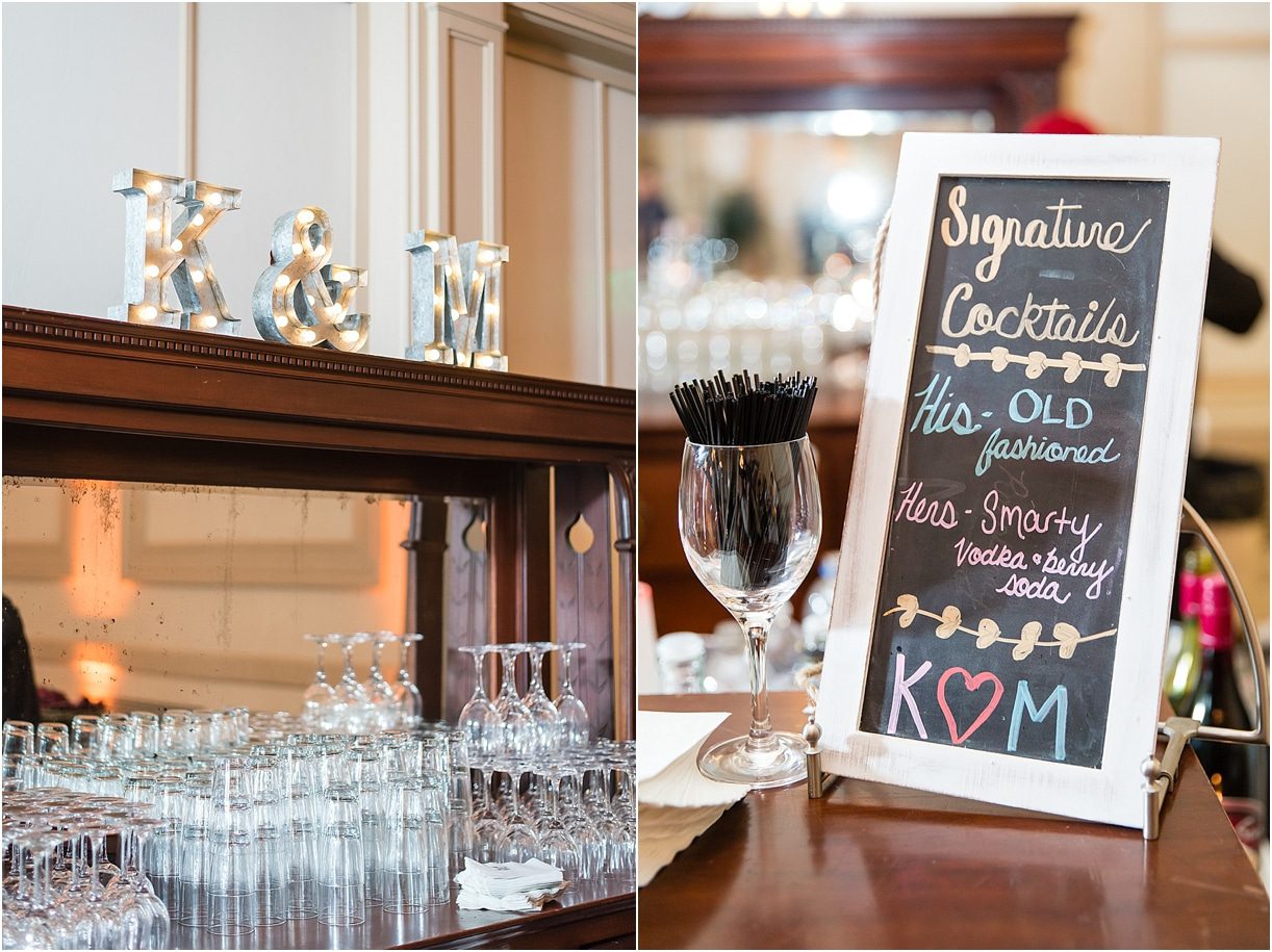 Sophisticated Richmond Wedding in Virginia as seen on Hill City Bride by Melissa Desjardins Photography Signature Drink Sign Bar