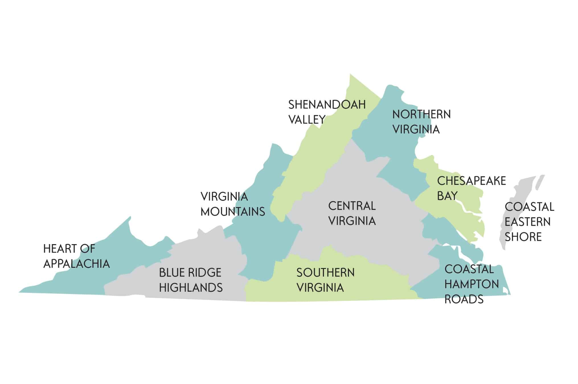 Virginia Weddings Map as seen on Hill City Bride Virginia Wedding Blog