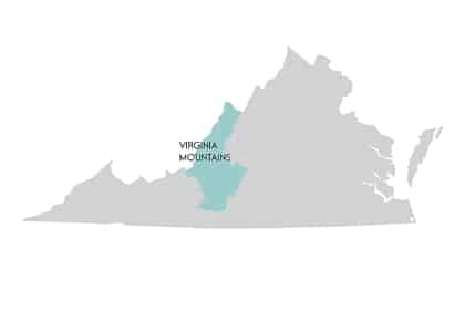 Virginia Mountains Virginia Weddings Map as seen on Hill City Bride Virginia Wedding Blog