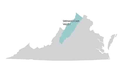 Shenandoah Valley Virginia Weddings Map as seen on Hill City Bride Virginia Wedding Blog