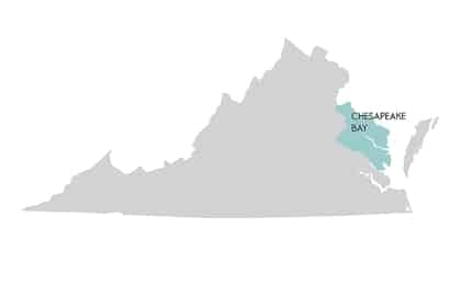 Chesapeake Bay Virginia Weddings Map as seen on Hill City Bride Virginia Wedding Blog