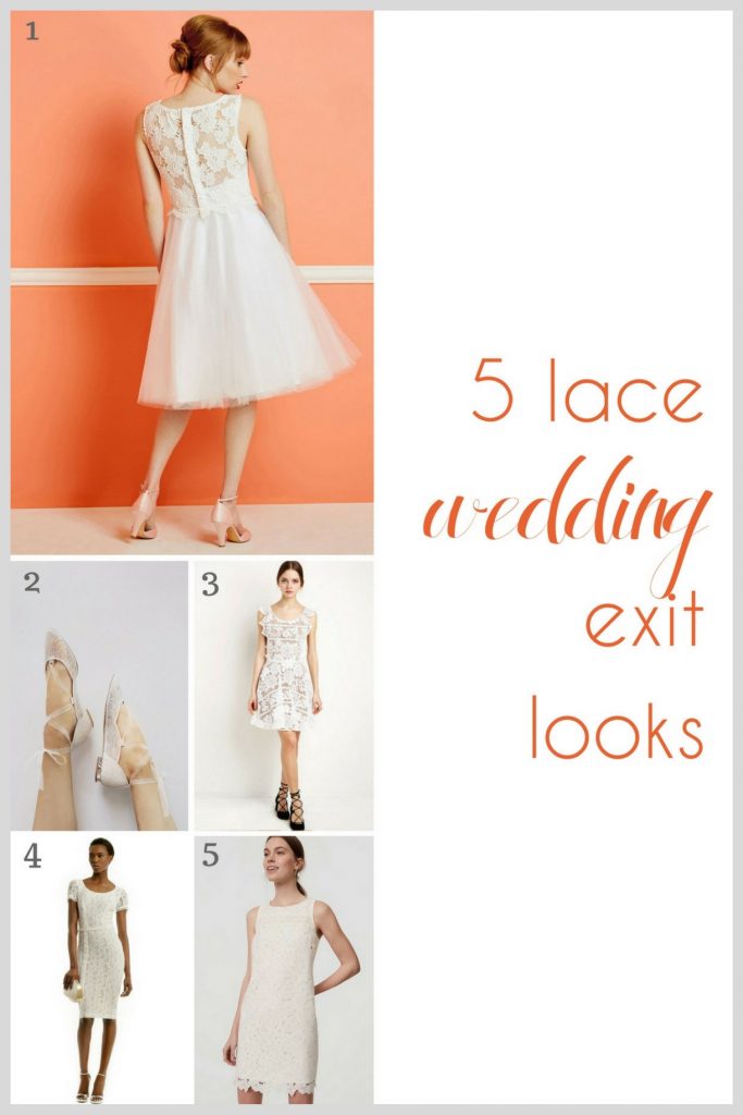 Lace Wedding Exit Looks as seen on Hill City Bride Wedding Blog