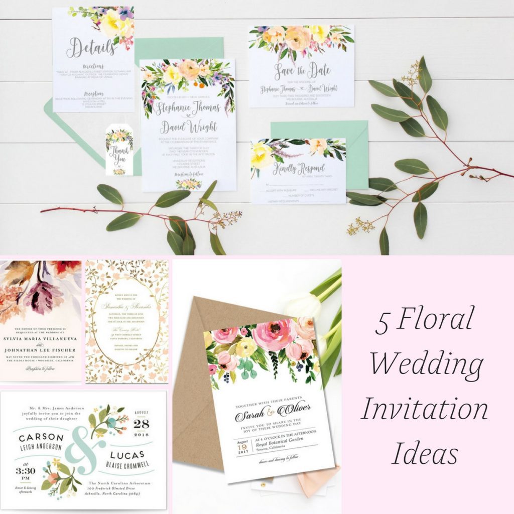 5 Floral Wedding Invitation Ideas as seen on Hill City Bride