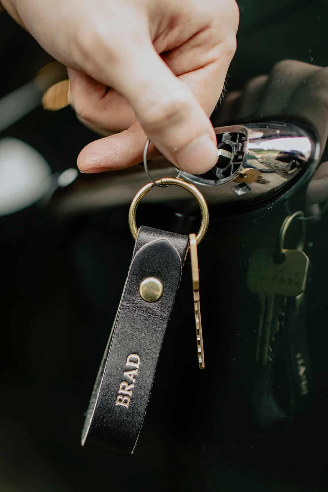 Custom Gifts for Him | Personalized Leather Keychain