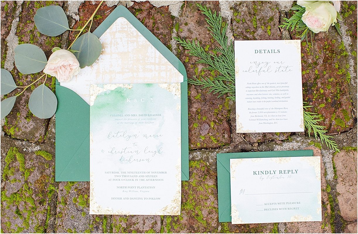 Lovely Plantation Wedding Styled Shoot as seen on Hill City Bride Invitation Suite Stationery