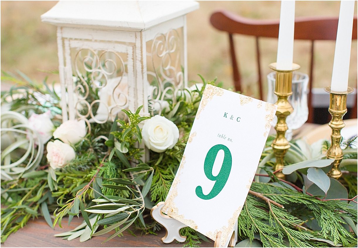 Lovely Plantation Wedding Styled Shoot as seen on Hill City Bride Lantern Table Number Decor Details
