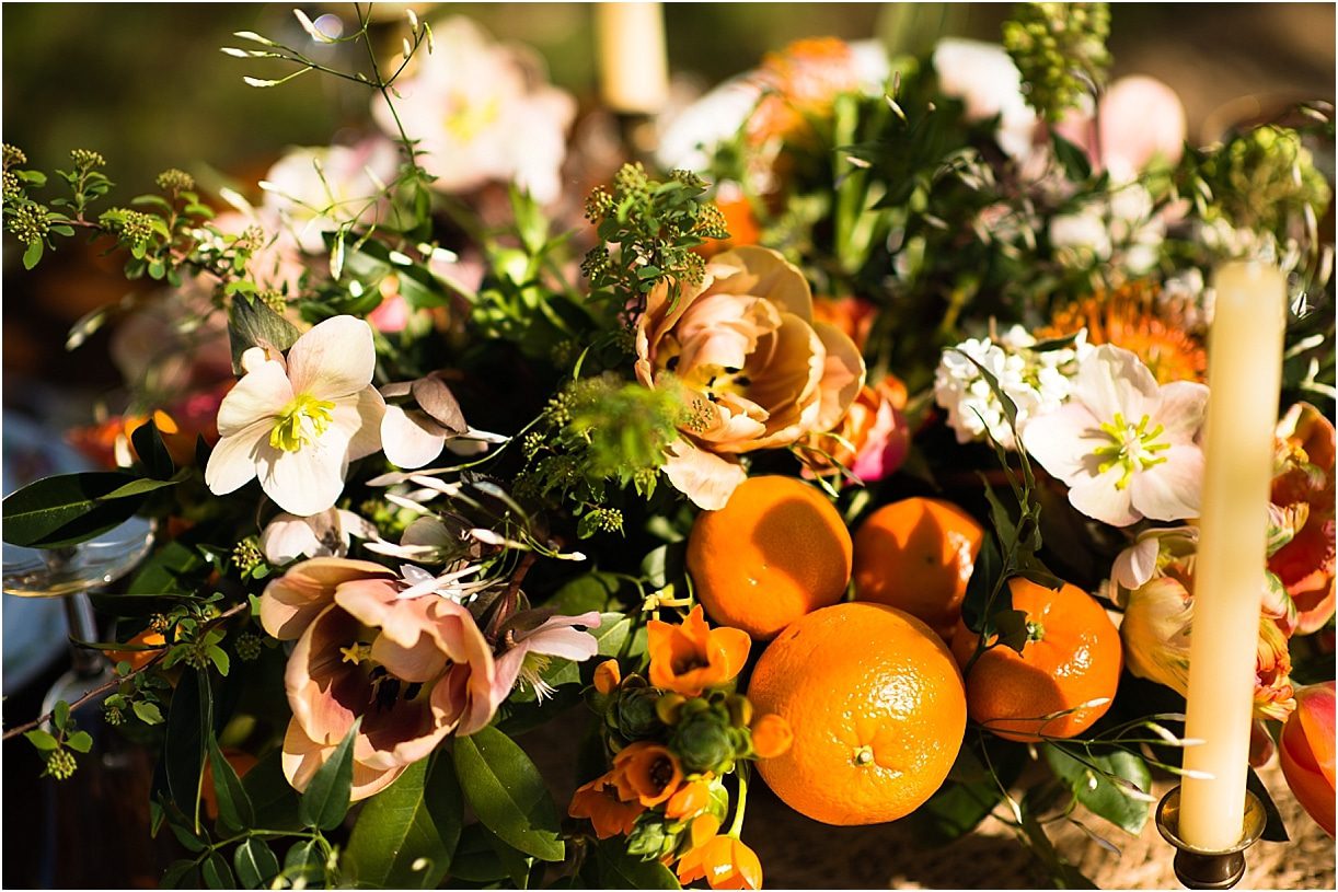 Citrus Bachelorette Party as seen on Hill City Bride Wedding Blog Flowers Orange