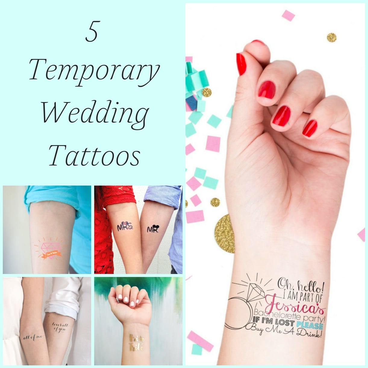5 Temporary Wedding Tattoos as seen on Hill City Bride