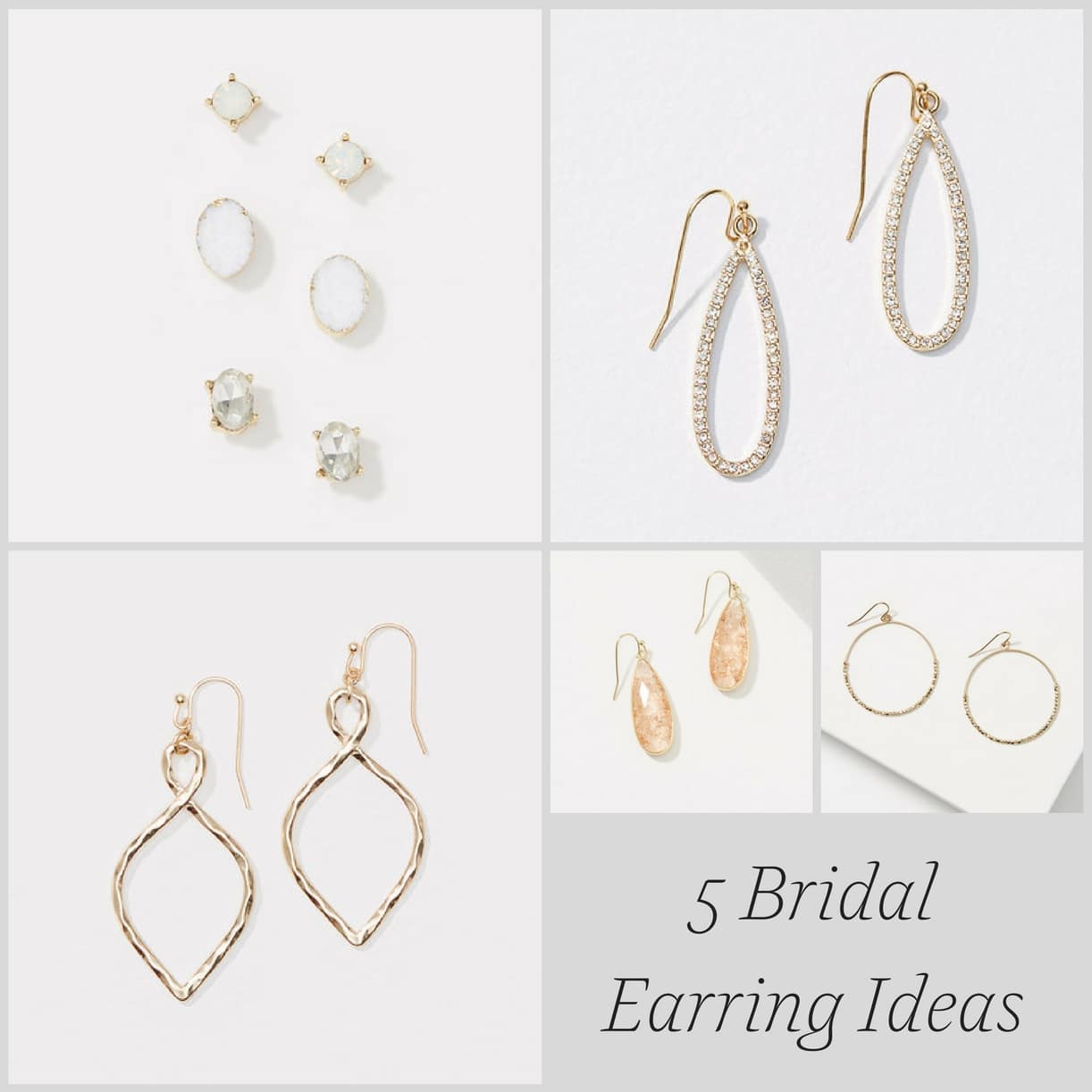 5 Bridal Earring Ideas as seen on Hill City Bride Virginia Wedding Blog