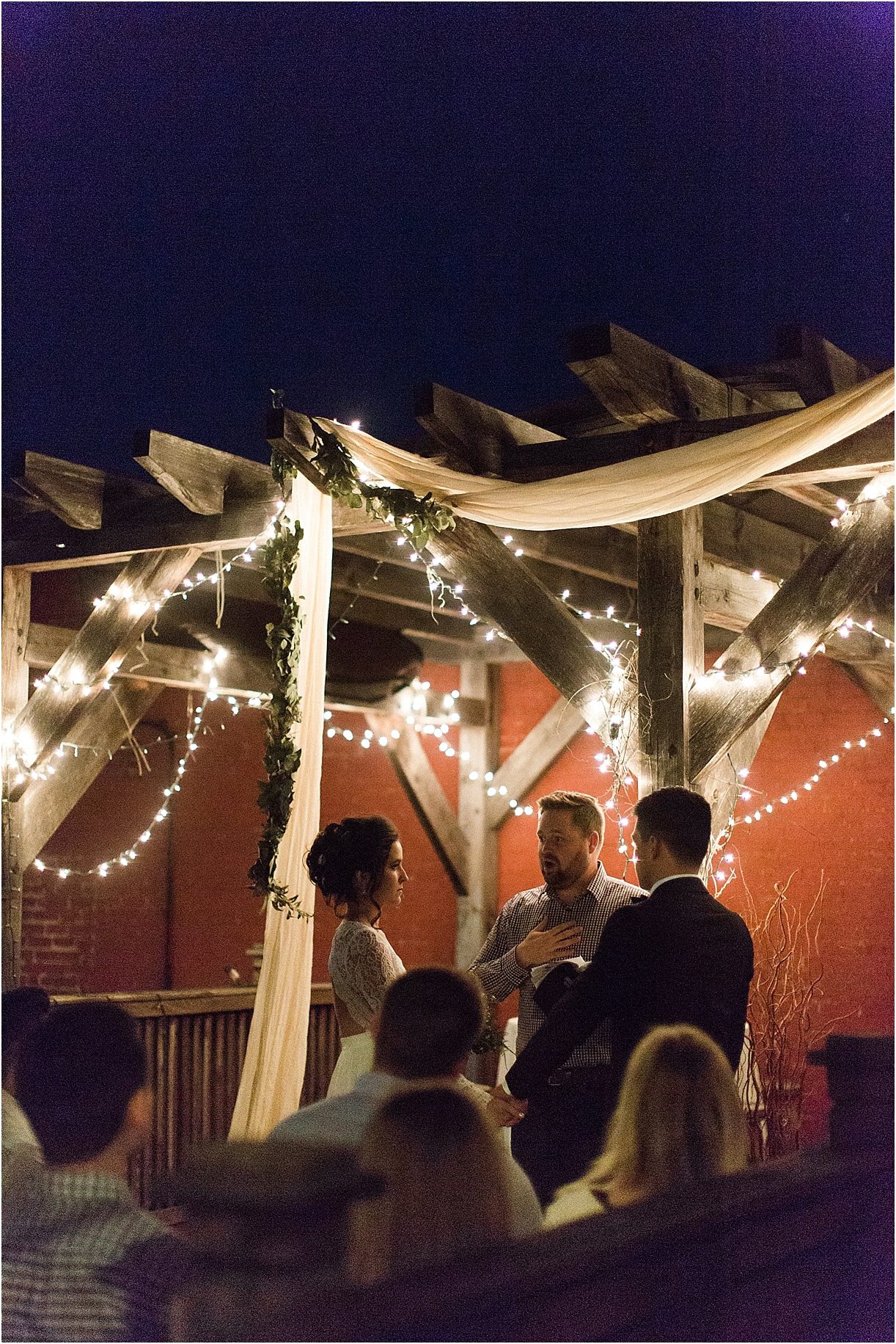 White Hart Wedding in Lynchburg as seen on Hill City Bride Virginia Wedding Blog by Gaudium Photography - outdoor night ceremony