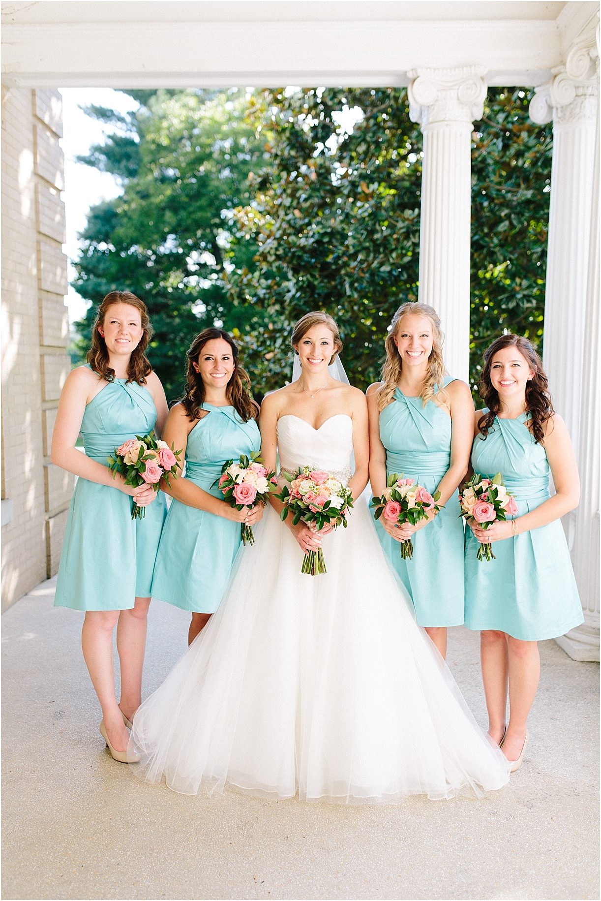 A Pink and Aqua Roanoke Virginia Wedding as seen on Hill City Bride Blog and Magazine - bridesmaids