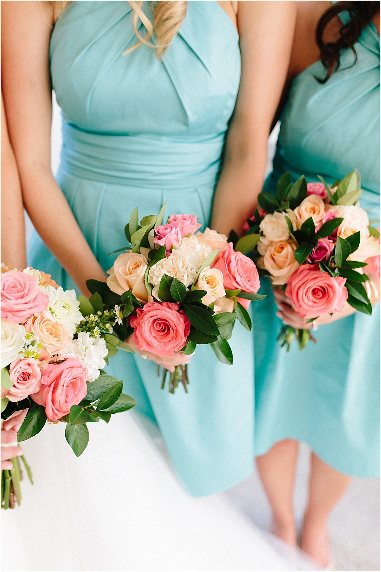 A Pink and Aqua Roanoke Virginia Wedding as seen on Hill City Bride Blog and Magazine - bridesmaids, flowers