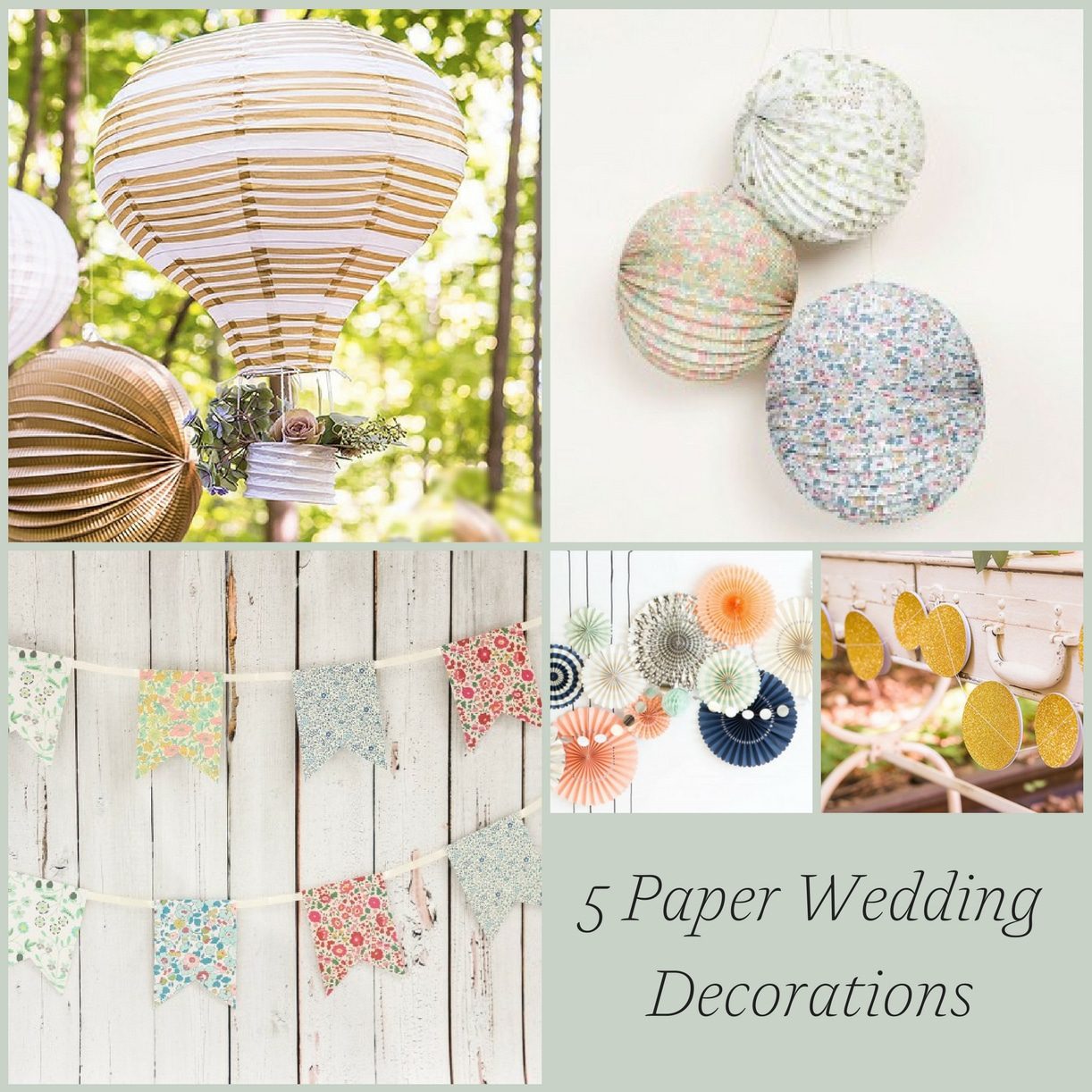 5 Paper Wedding Decorations for the DIY Bride as seen on Hill City Bride Virginia Wedding Blog