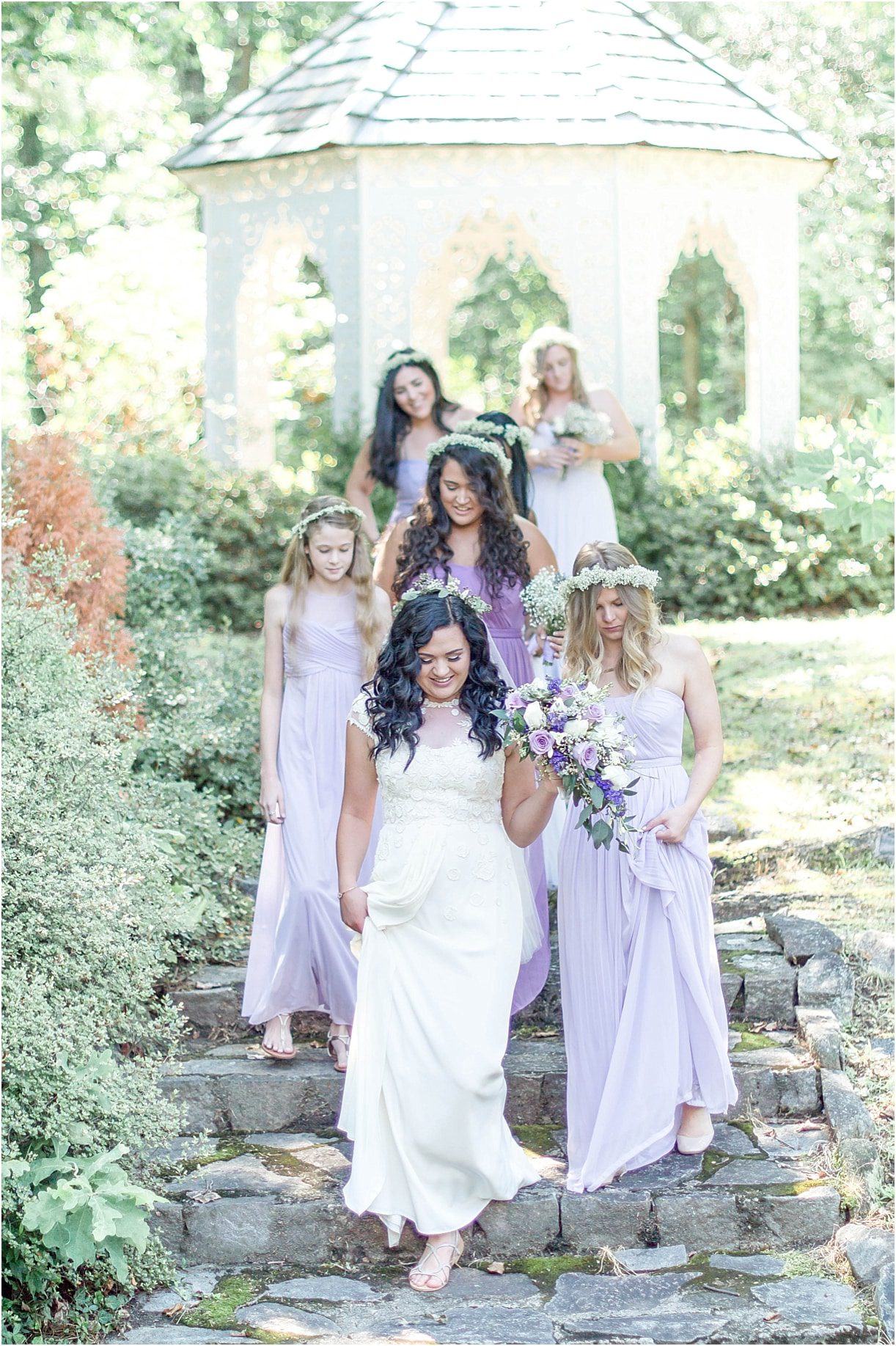 Interracial Lavender Richmond Virginia Wedding as seen on Hill City Bride Blog by Demi Mabry Photography mismatched bridesmaids attendants