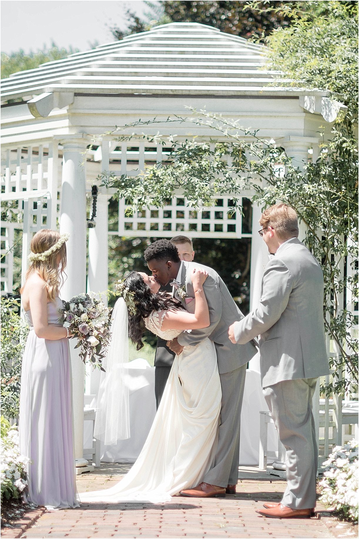Interracial Lavender Richmond Virginia Wedding as seen on Hill City Bride Blog by Demi Mabry Photography kiss ceremony