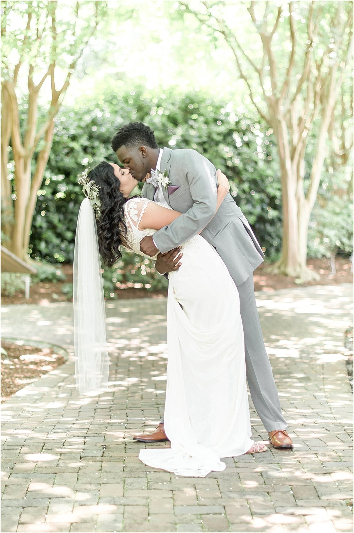 Interracial Lavender Richmond Virginia Wedding as seen on Hill City Bride Blog by Demi Mabry Photography kiss groom