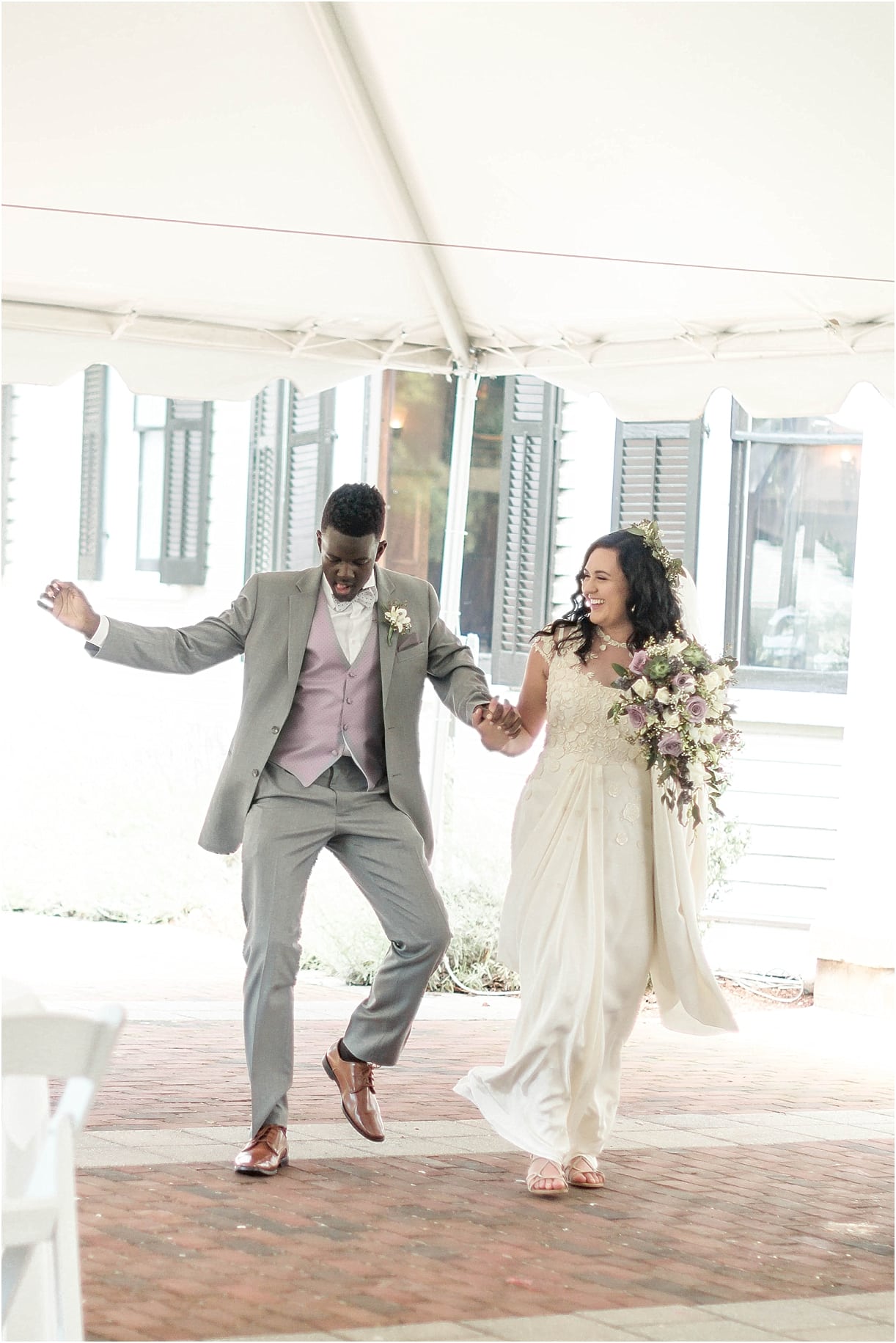 Interracial Lavender Richmond Virginia Wedding as seen on Hill City Bride Blog by Demi Mabry Photography exit groom