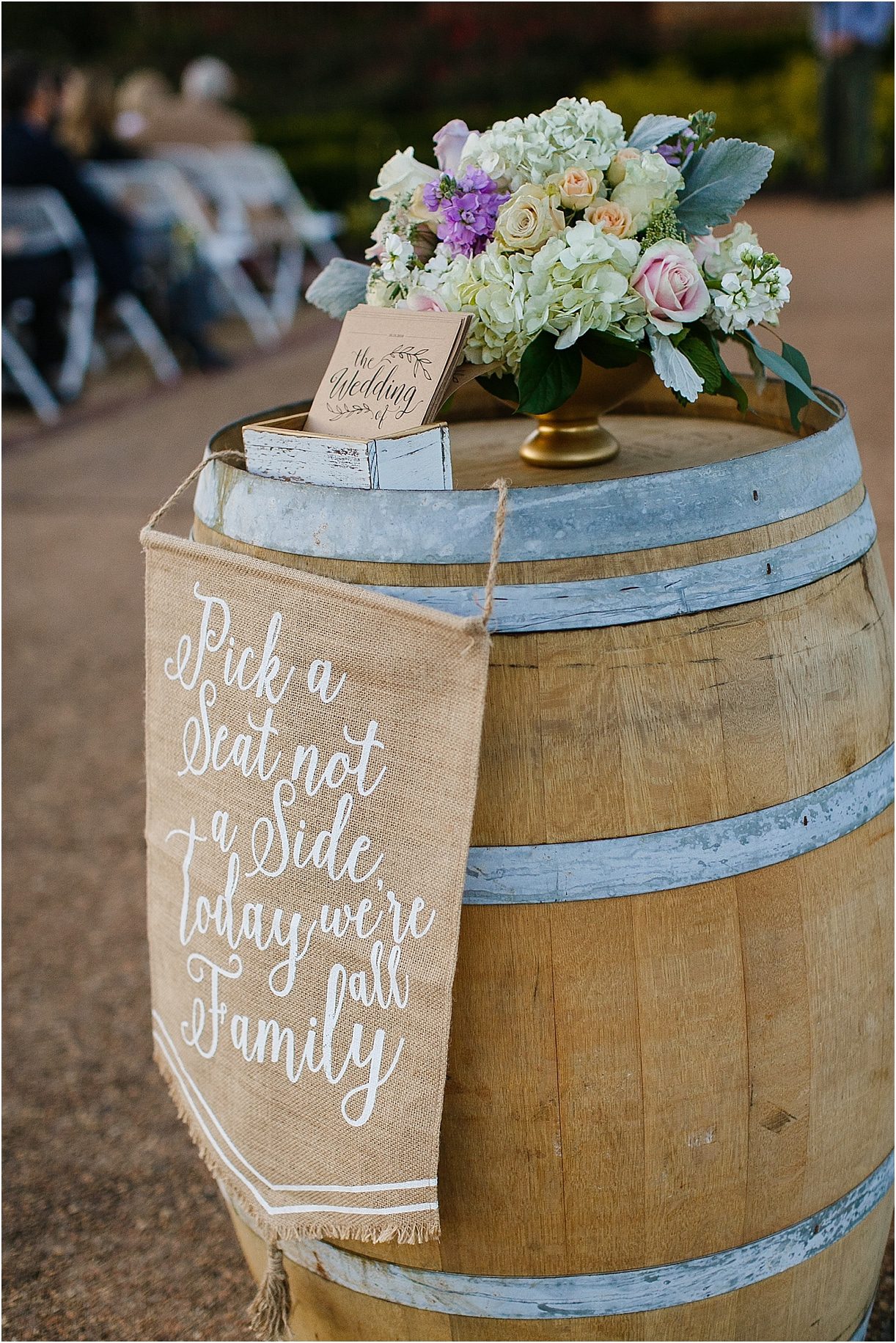 Virginia Winery Wedding at New Kent as seen on Hill City Bride Blog by Rebecca Keeling Studios - lavender, purple, outdoor, signage, ceremony