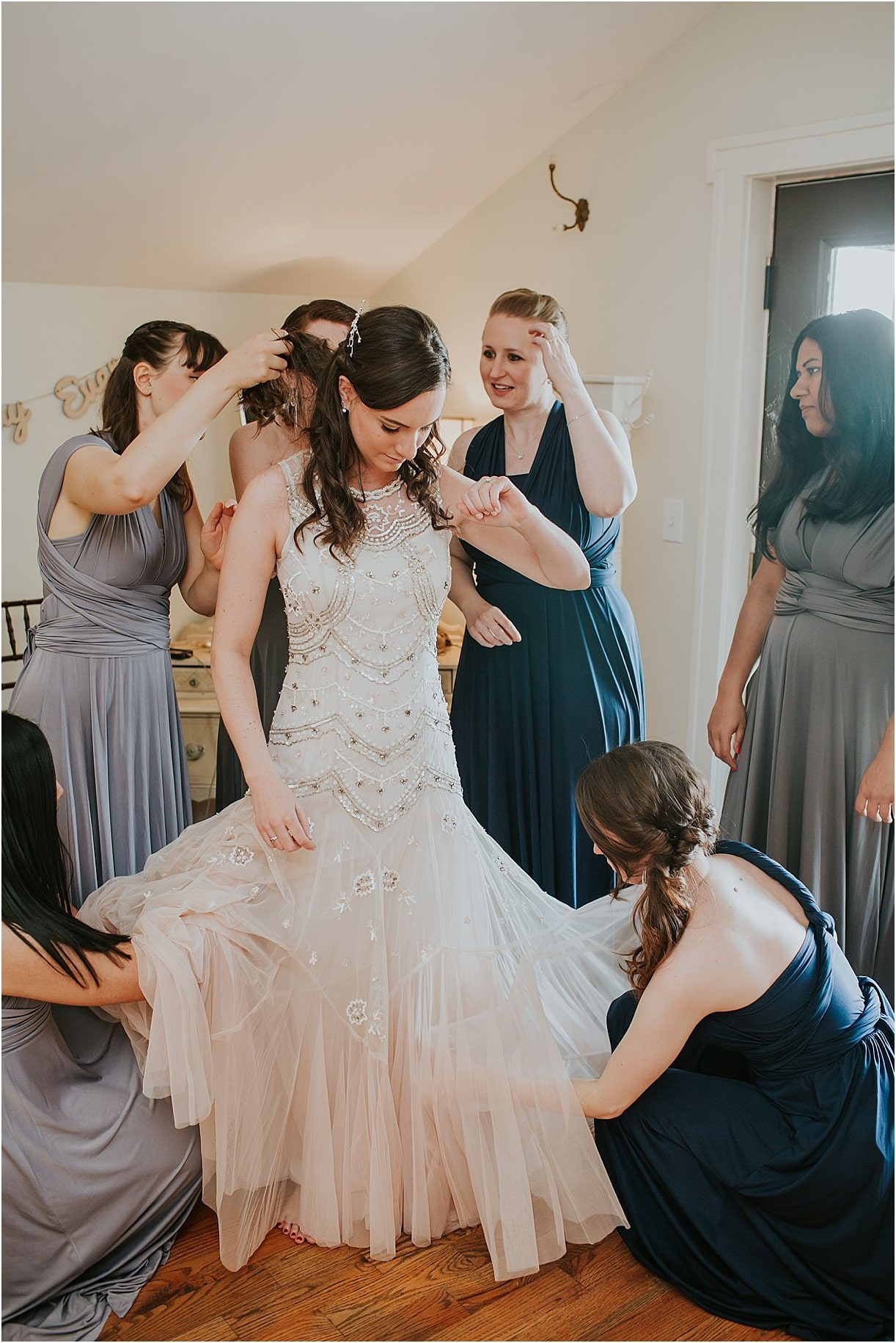 Lovely Virginia Vineyard Wedding as seen on Hill City Bride Blog by Vness Photography - getting ready
