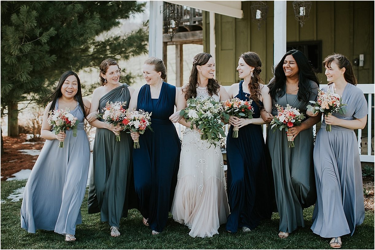 Lovely Virginia Vineyard Wedding as seen on Hill City Bride Blog by Vness Photography - bridesmaids