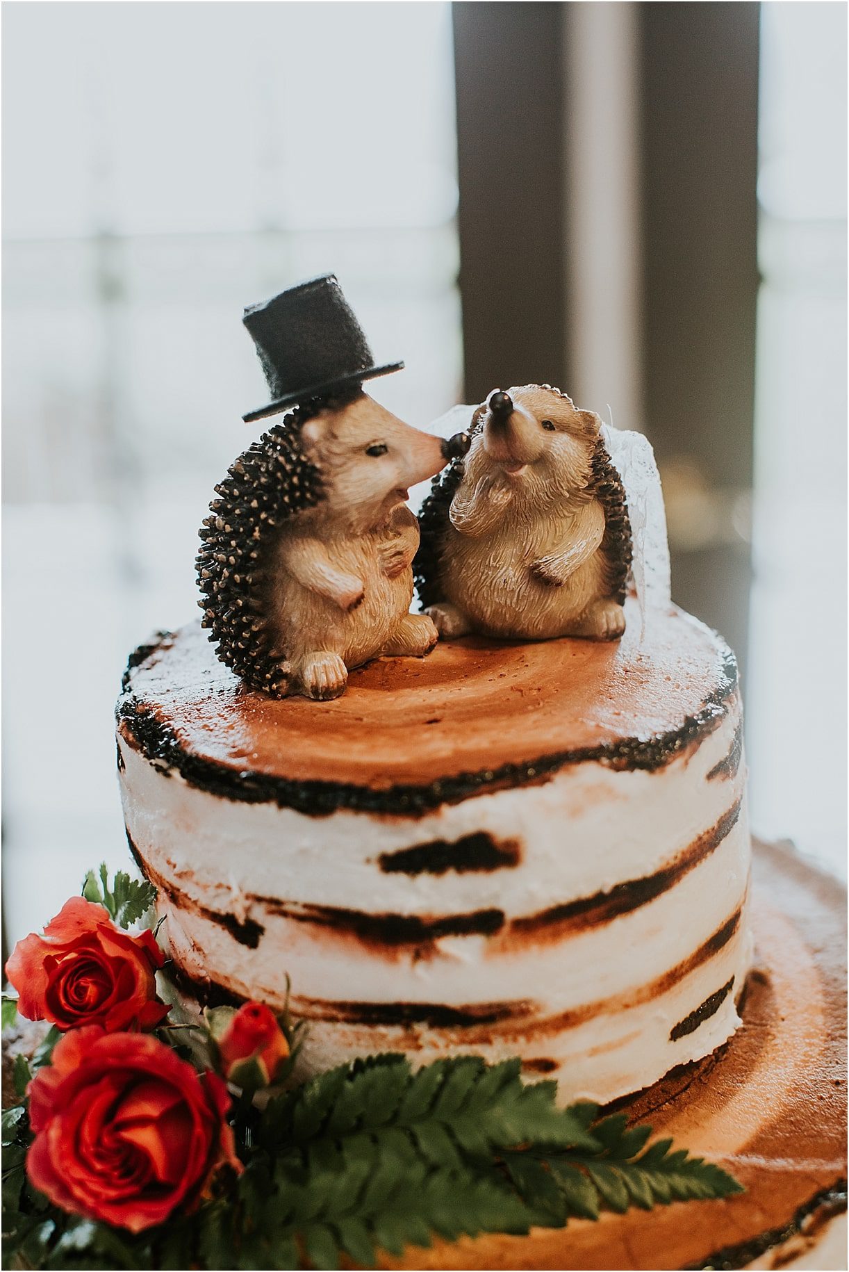 Lovely Virginia Vineyard Wedding as seen on Hill City Bride Blog by Vness Photography - cake, hedgehog