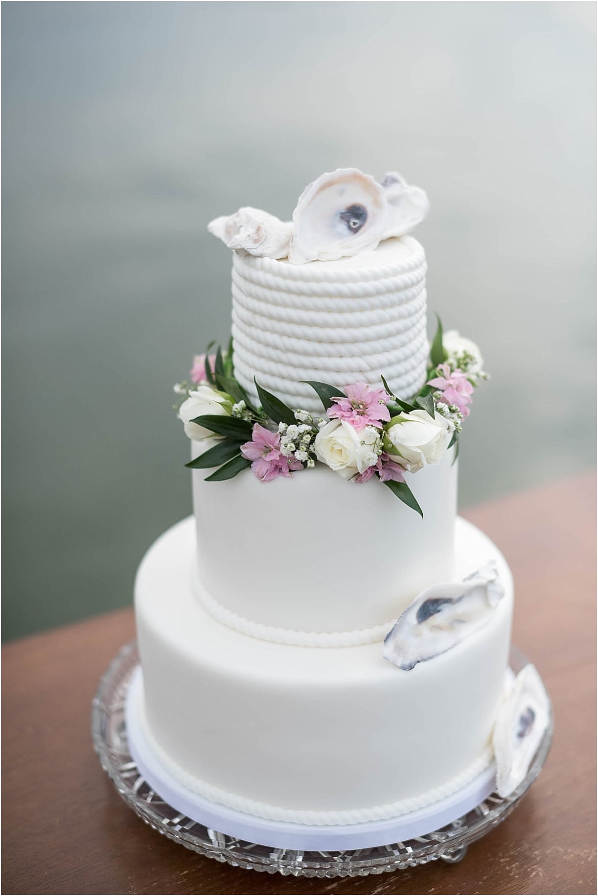 The Tides Inn Virginia Wedding Inspiration as seen on Hill City Bride Blog by Will Hawkins Photography - beach, cake, water, white