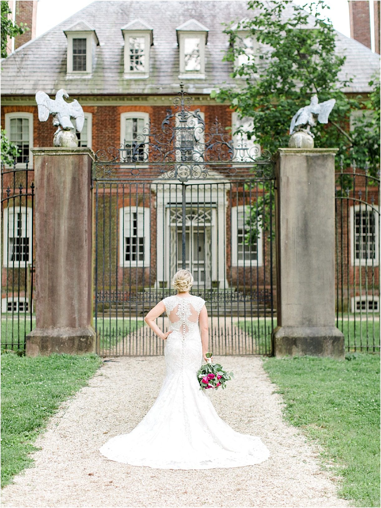 Historic Virginia Plantation Wedding as seen on Hill City Bride Blog by Rebekah Emily Photography - lace, gown, dress