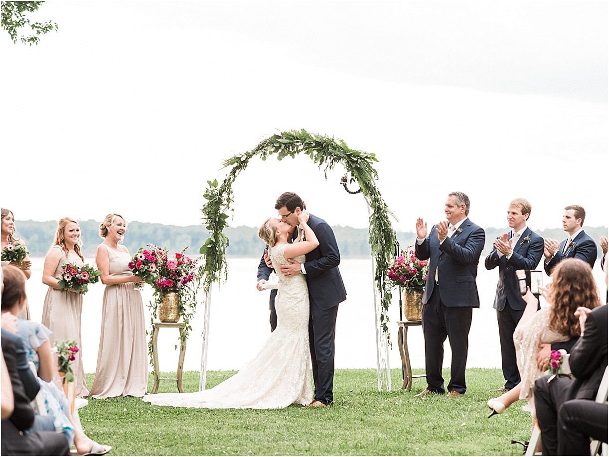 Historic Virginia Plantation Wedding as seen on Hill City Bride Blog by Rebekah Emily Photography - ceremony, kiss