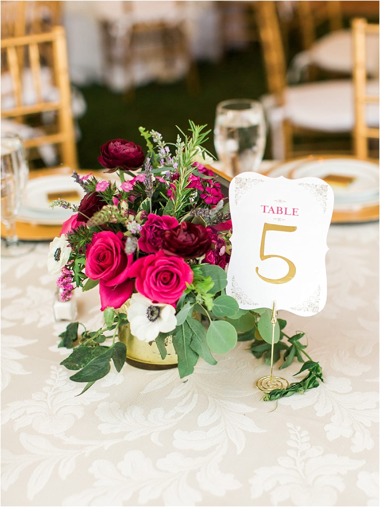 Historic Virginia Plantation Wedding as seen on Hill City Bride Blog by Rebekah Emily Photography - table number, flowers, centerpiece