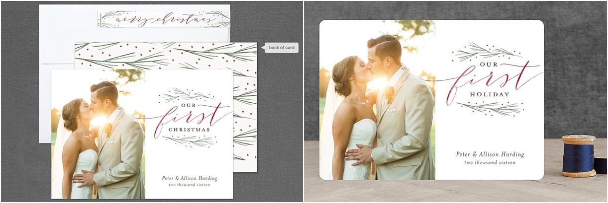 Holiday Card Ideas for Newlyweds as seen on Hill City Bride Virginia Wedding Blog - Minted, photo card, christmas card