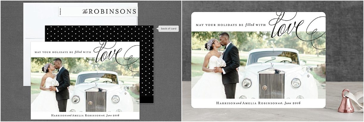 Holiday Card Ideas for Newlyweds as seen on Hill City Bride Virginia Wedding Blog - Minted, photo card, christmas card