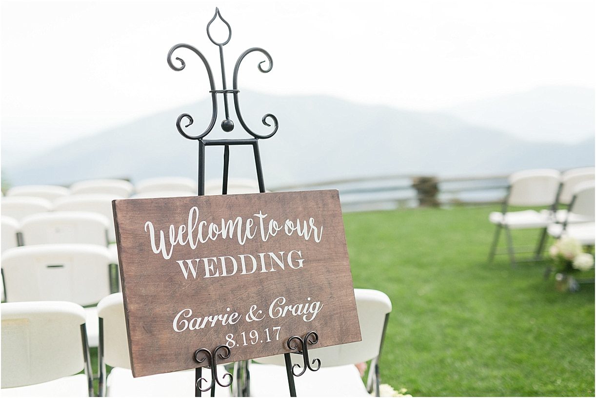 Virginia Ski Resort Wedding at Wintergreen as seen on Hill City Bride Wedding Blog by Ashley Eiban - sign, welcome