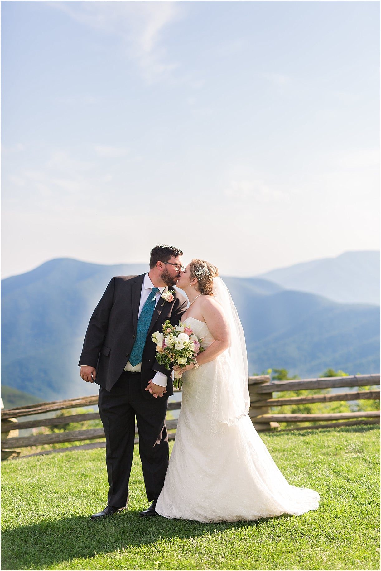 Virginia Ski Resort Wedding at Wintergreen as seen on Hill City Bride Wedding Blog by Ashley Eiban - kiss, married