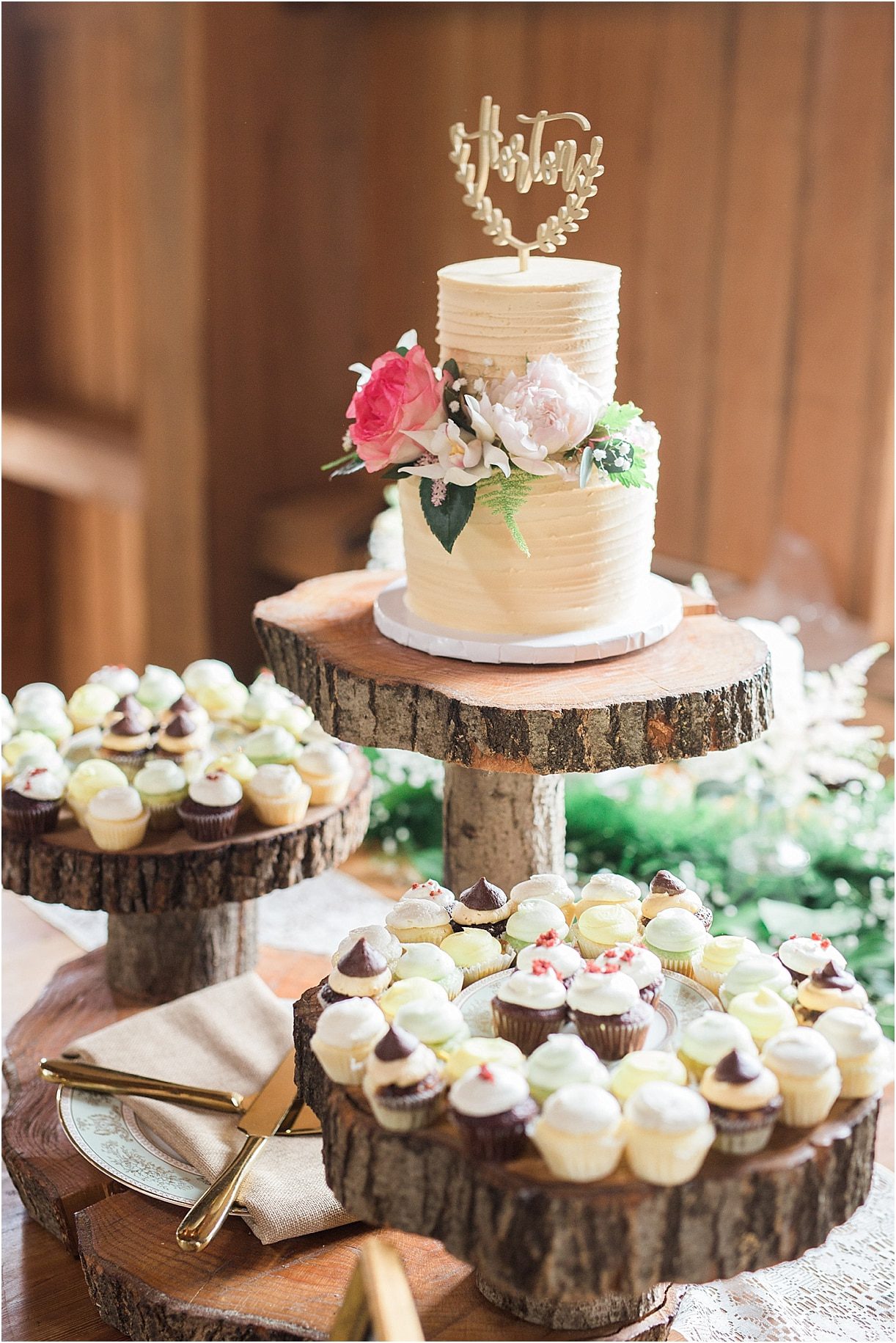 Virginia Barn Wedding as seen on Hill City Bride Wedding Blog - cake, desserts, dessert table