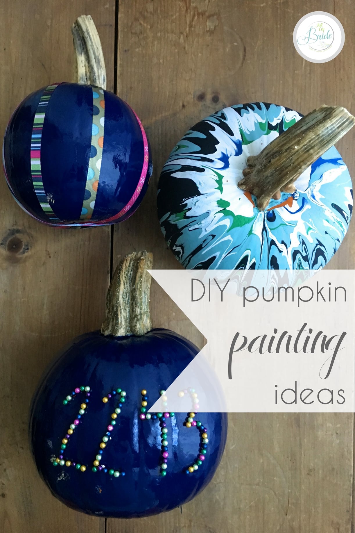 DIY Pumpkin Painting Ideas as seen on Hill City Bride Virginia Blog