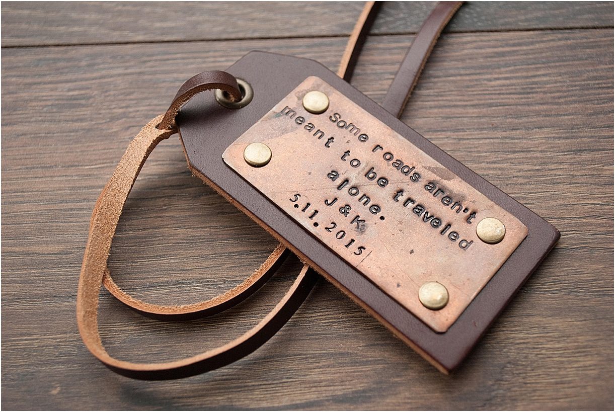 Leather Gift Ideas for the Travel Lover Traveler as seen on Hill City Bride Virginia Wedding Blog - honeymoon, destination, traveling, luggage tag