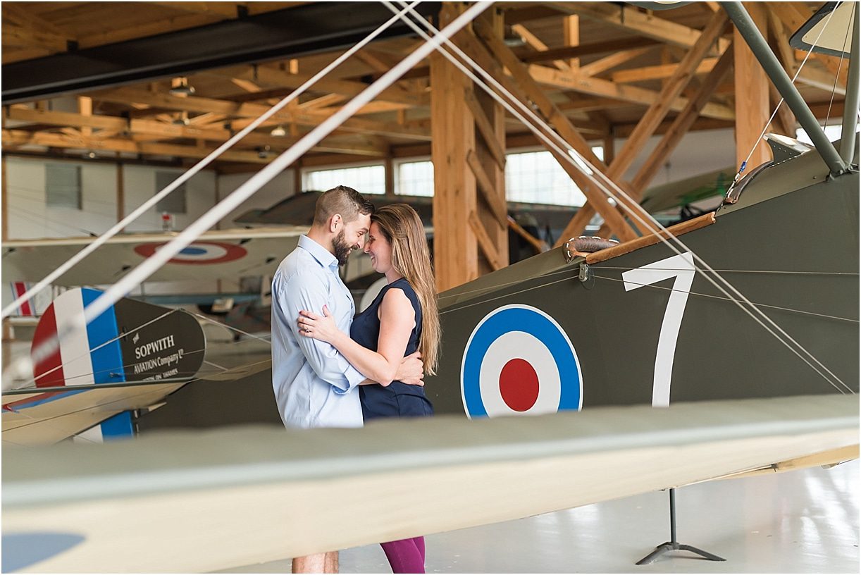 Aviation Themed Engagement Session as seen on Hill City Bride Virginia Wedding Blog E-session