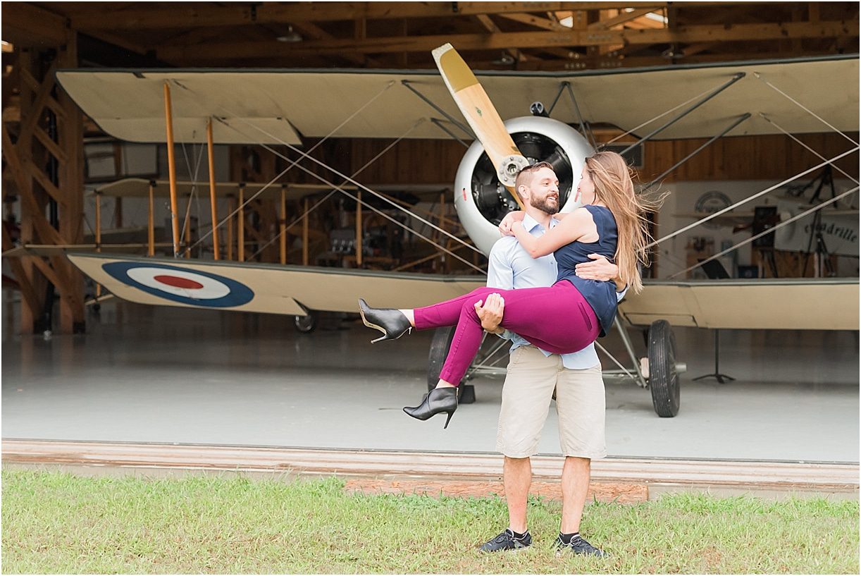 Aviation Themed Engagement Session as seen on Hill City Bride Virginia Wedding Blog E-session