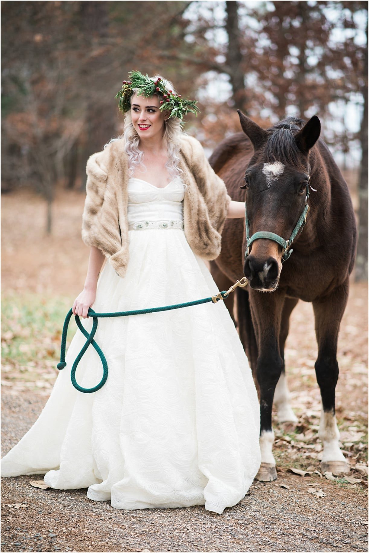 Horses and Hot Cocoa Winter Bridal Session as seen on Hill City Bride Virginia Wedding Blog