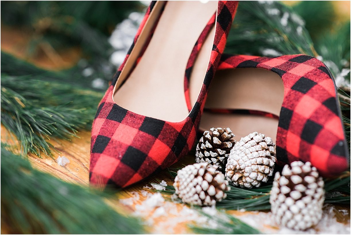 Christmas Wedding Holiday Berries Winter Styled Shoot as seen on Hill City Bride Virginia Wedding Blog - bridal shoes