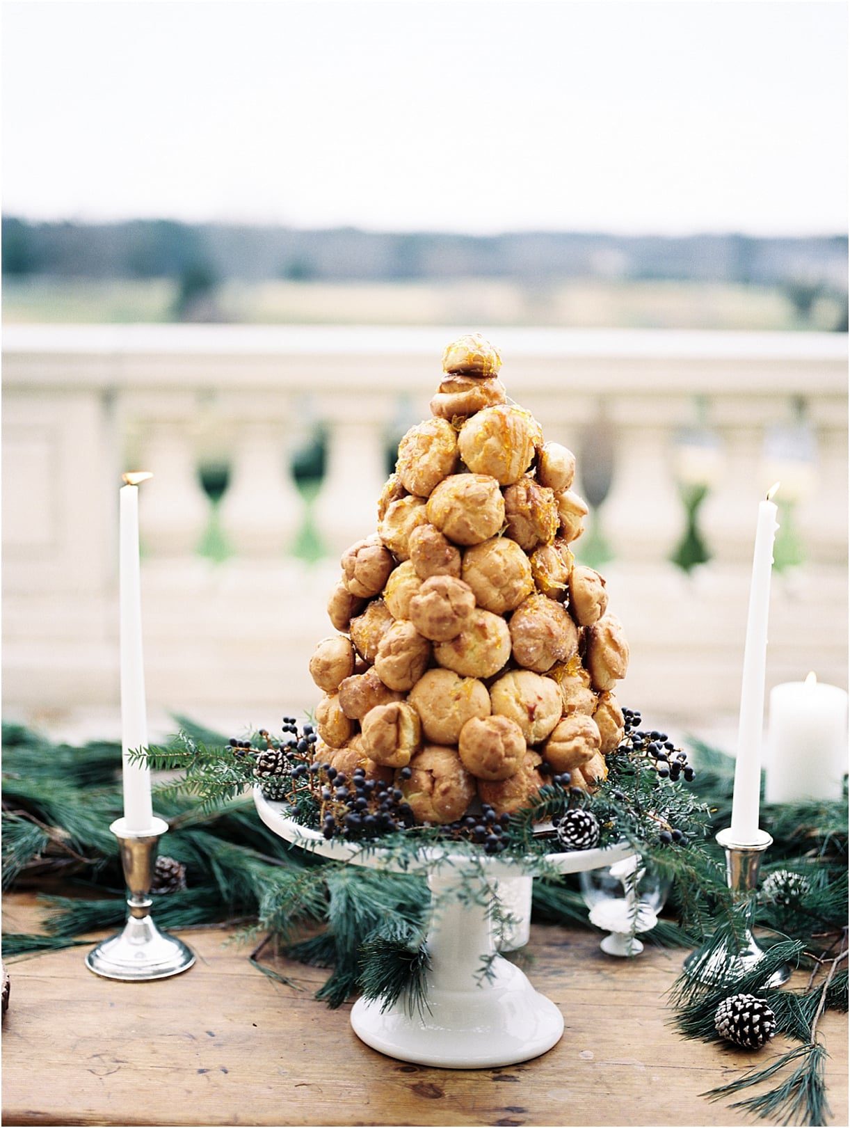 Christmas Wedding Holiday Berries Winter Styled Shoot as seen on Hill City Bride Virginia Wedding Blog - french puff cake