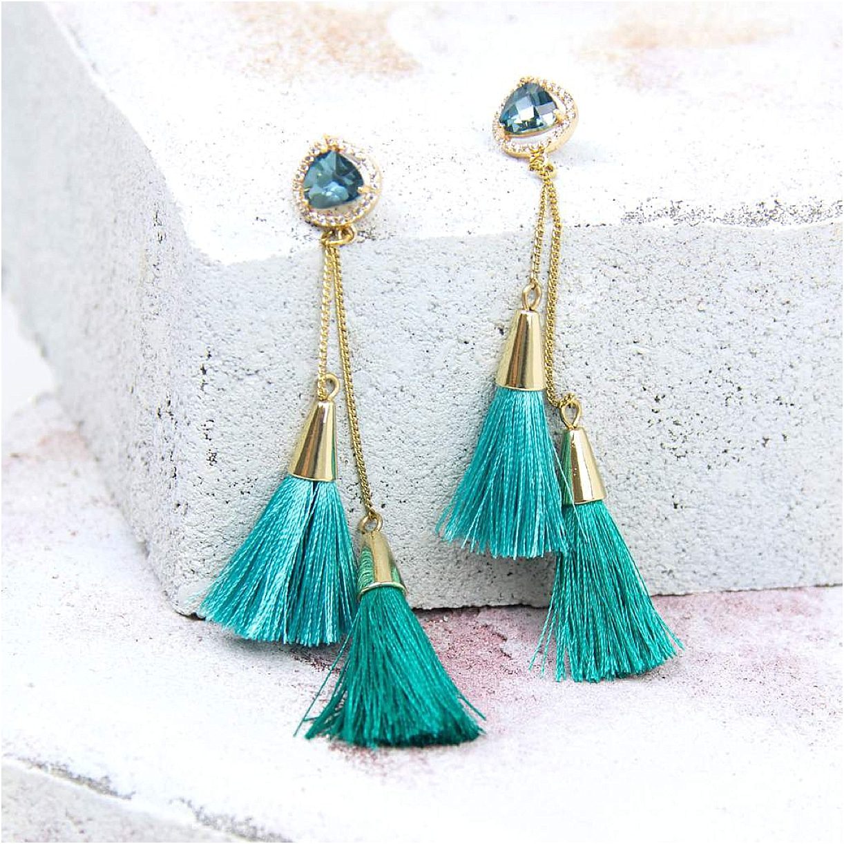 Bridesmaid Jewelry Ideas from Violet and Brooks as seen on Hill City Bride Virginia Wedding Blog - tassel earrings