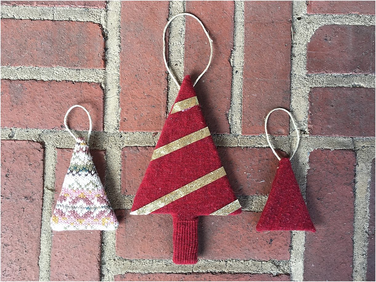 Upcycled Sweater DIY Projects as seen on Hill City Bride Virginia Wedding Blog - Christmas ornaments, ornament, tree